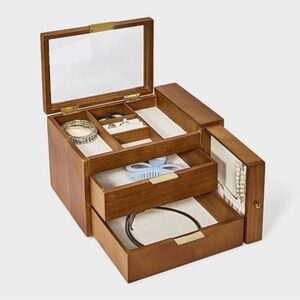 A New Day Three Drawer with Vertical Necklace Storage Jewelry Organizer